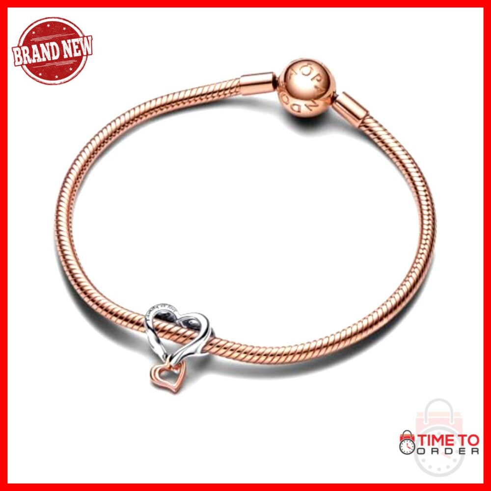 Sterling Silver Heart Charm Infinity Loop Elegant… - image 3